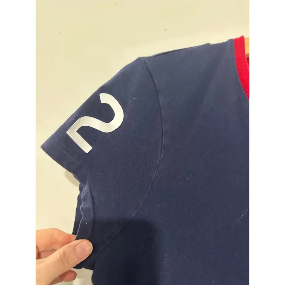 Lauren Ralph Lauren Crewneck Short Sleeve London Tee Shirt Dress Navy Red Size M - Picture 4 of 7